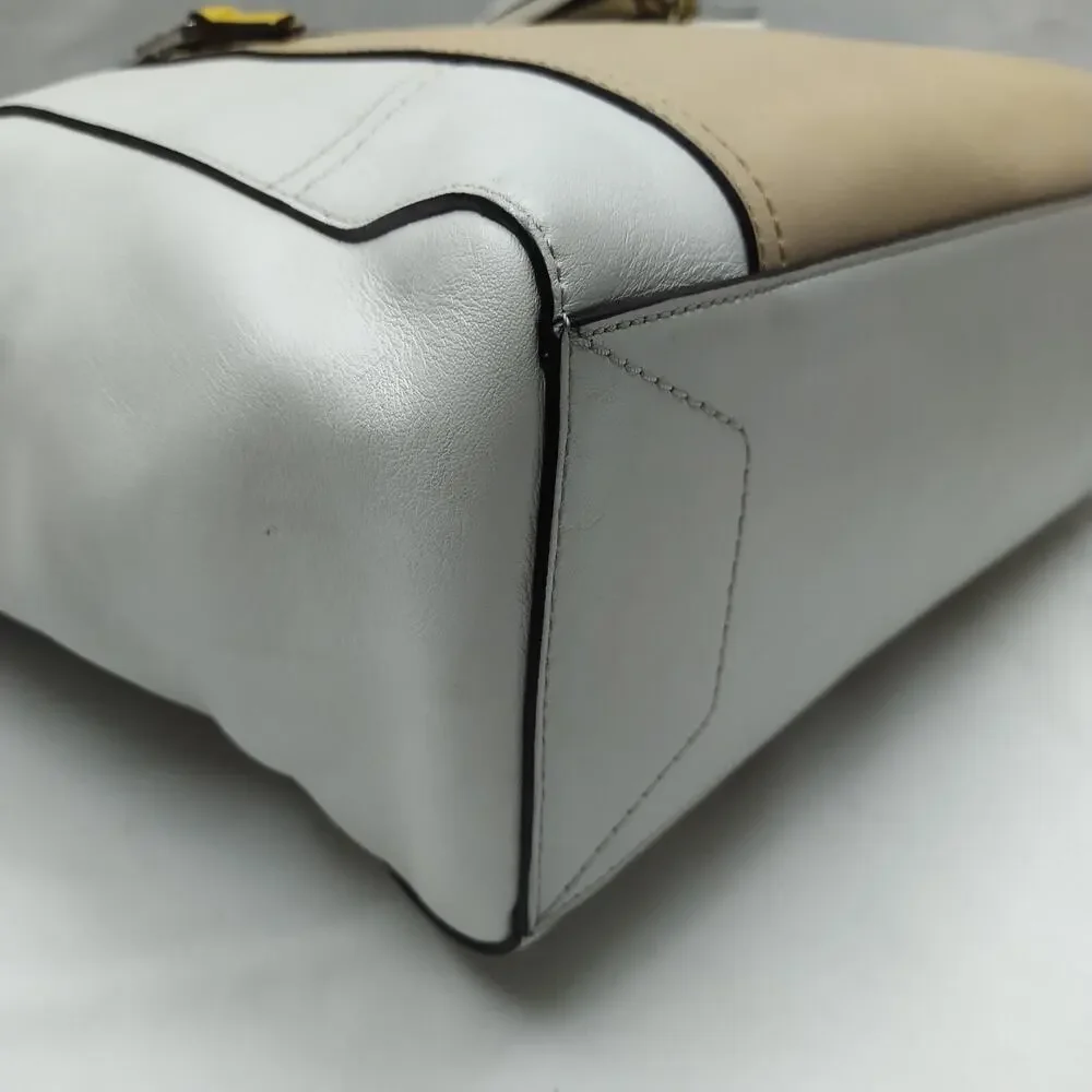 Coach Legacy Colorblock Candace Cream Leather Carryall Satchel Shoulder Bag